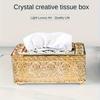 European-style Napkin Dispenser Bedroom Office El Cafe Coffee Square Crystal Cube Bar Napkin Box Tissue Box