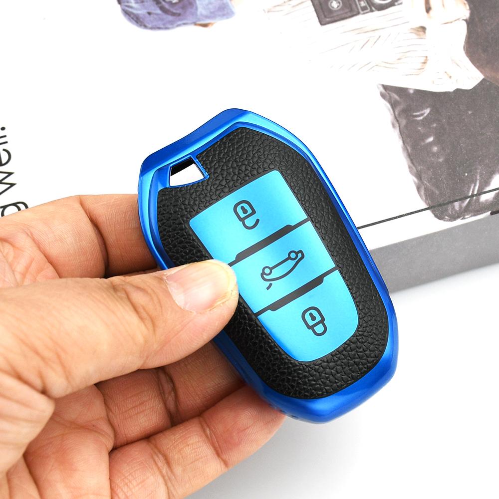 Leather TPU Car Key Case Cover Holder for Citroen Shell Fob Keyless For Peugeot GT-Line 307 308 407 408 508 607 206 207 208 301