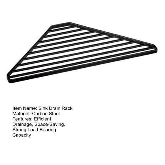 Triangle Sink Drain Rack Carbon Steel Corner Drying Holder Sponge Rag Organizer Over The Sink Drainer for Kitchen Cafe Restaurant Bakery Home