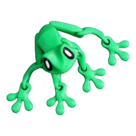 Movable Joints Frog Fridge Magnet 3D Printed Frog Fidget Toy Articulated Animal Model Figurine Magnetic Refrigerator Frog Decoration Ornament
