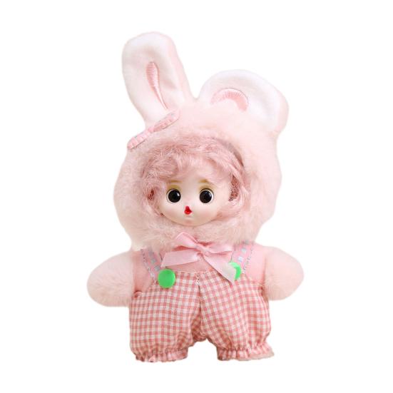 Plush Keychain Pendant Vinyl Face Doll Shape Compact Size Portable Key Chain Bag Decor Key Holder Backpack Ornament