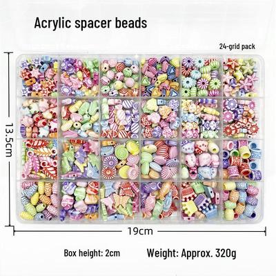Acryl-Abstandshalterperlen-Set: 24 Fächer für DIY-Schmuck - Armbänder & Halsketten