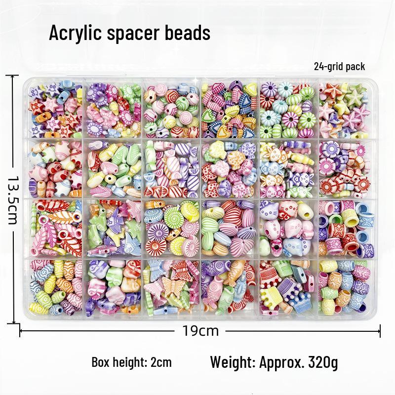 

Acrylic Spacer Beads Set: 24 Grids for DIY Jewelry - Bracelets & Necklaces 24-Grid Spacer Bead Kit