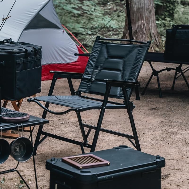 RcrCamp Carbonate Chair Black Comes with Storage Case Disassembly Formula Folding Polycarbonate Rover Chair Aluminum Chair Aluminum Deck Chair Compact