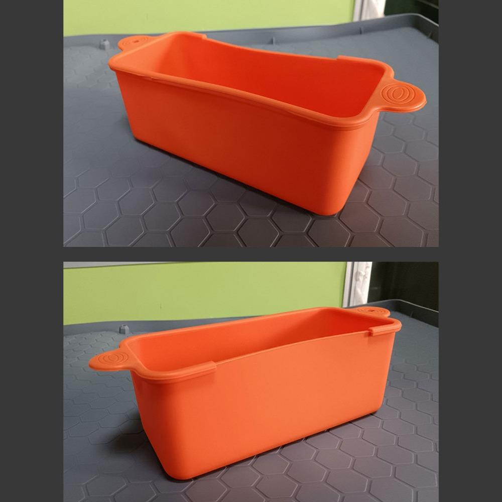 2PCS Silicone Silicone Grease Cup Liners Orange and Grey Heat Resistant Grease Catcher Tray Deep Capacity Open Grill Drip Pan