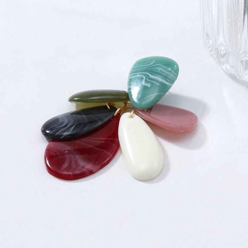 Handmade Geometric Resin Earrings Women Color Block Statement Jewelry 2025 Fashion OL Style