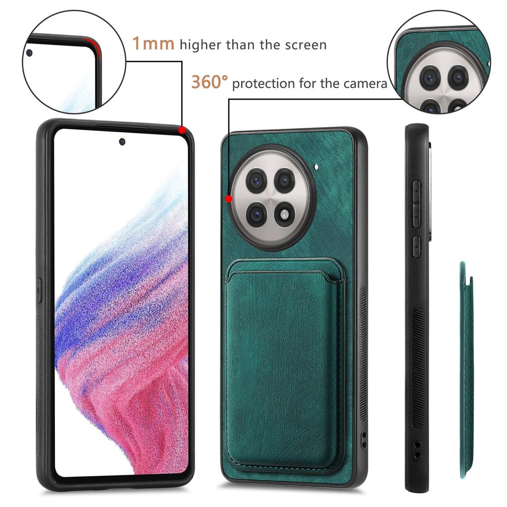 For OnePlus 13R 5G Case Compatible with MagSafe Leather Back Cover with Detachable Card Holder