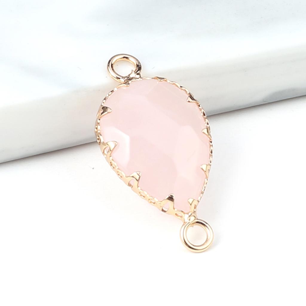 2Pcs Natural Stone Connector Drop-Shaped Faceted Connector Charms For Jewelry Making DIY Necklace Bracelet Accessory