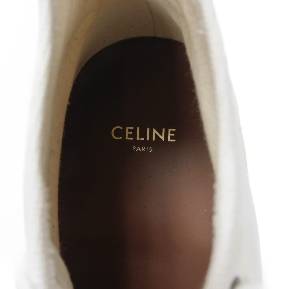 Used Patapan Lace-up Shoes 10431 343142198C.01BC 7900 38 Short 9.8" 6 Triomphe Canvas White Women's from Japan AUTHENTIC