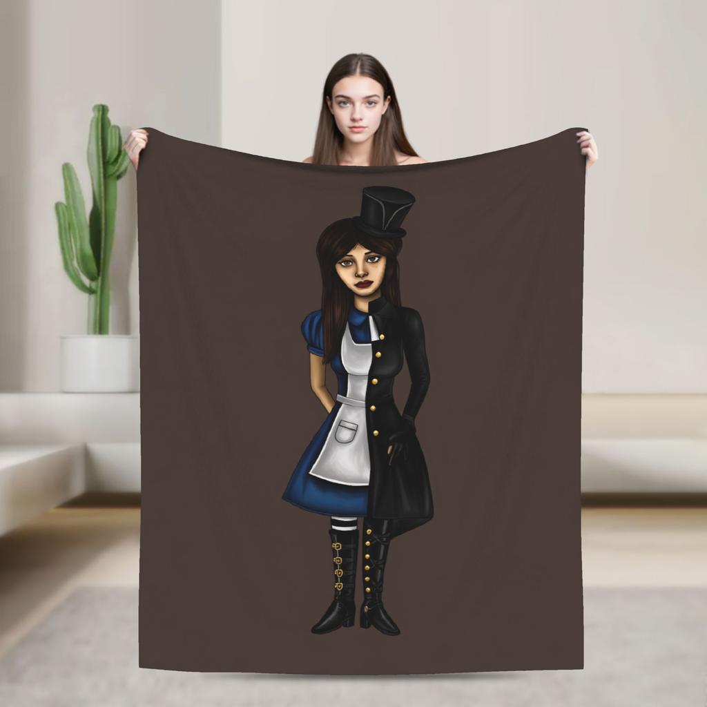Dark Alice Madness Returns Game Flannel Blanket Spring  Warm Soft Throw Blanket Home Decor Pattern Bedspread Sofa Bed Cover