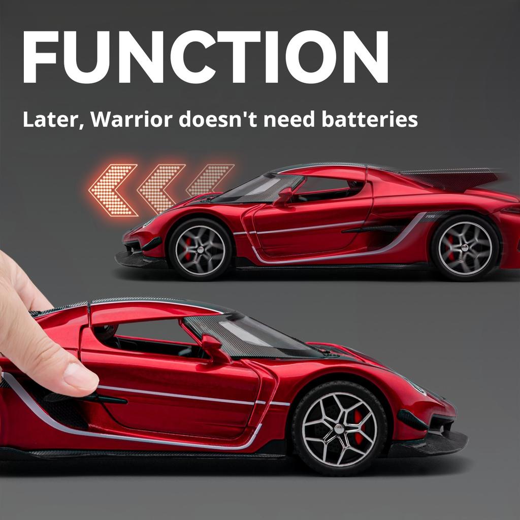 1:32 Koenigseg Jesko Model Car Alloy Simulation Super Car Racing Car Model Boys Toy Desktop Decoration Gift Light & Sound