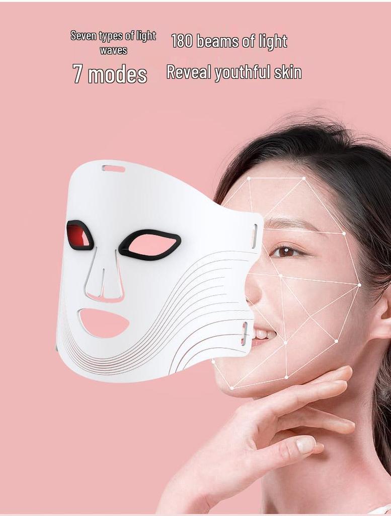 Cross-Border LED Red Light Photorejuvenation Face Mask - CE Approved Silicone Beauty Device with Large Red & Blue Light Panel