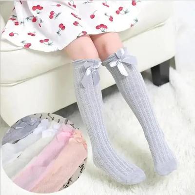 1 Pair Children's Leg Warm Socks Bowknot Bubble Mouth High Tube Knee High Thin Section No Heel Pods Baby Clothing Accessories