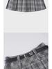 Women's American Retro Plaid High Waist Pleated Skirt - Early Autumn College Style, Anti-Exposure