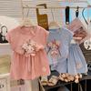 2026 Summer Girls' Cotton Short-Sleeve T-shirt and Shorts Set - Casual Stylish Two-Piece for Kids