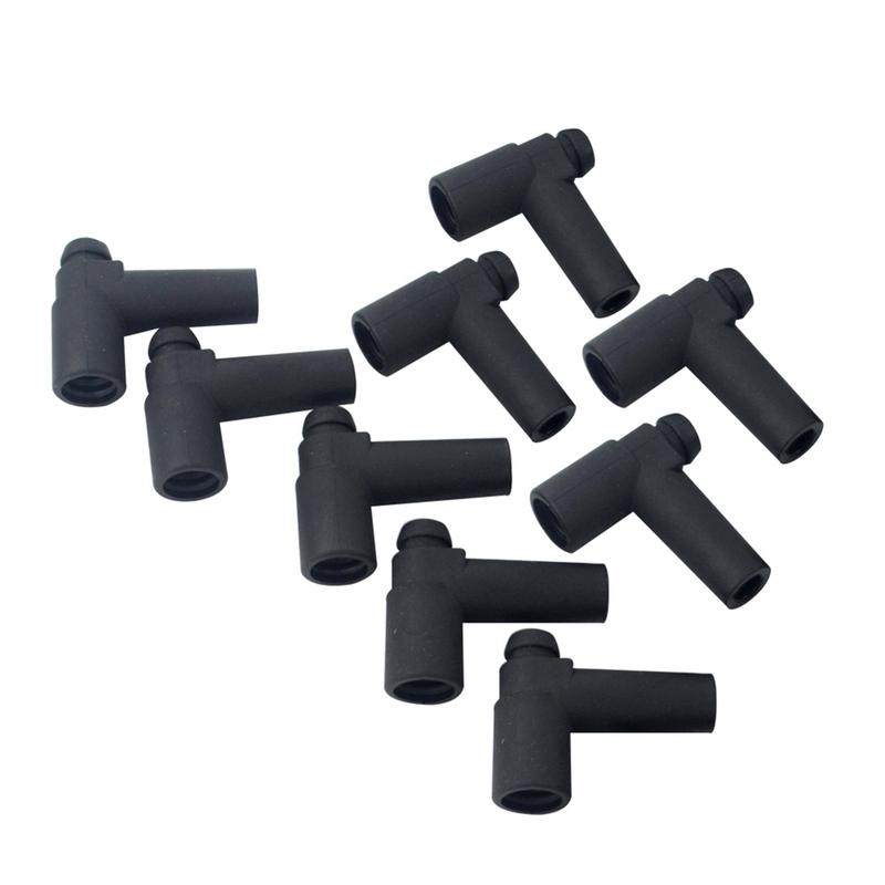Stainless Steel Universal Hei Style Distributor End Spark Plug Wire Rubber Boots- 9 Pcs/Set