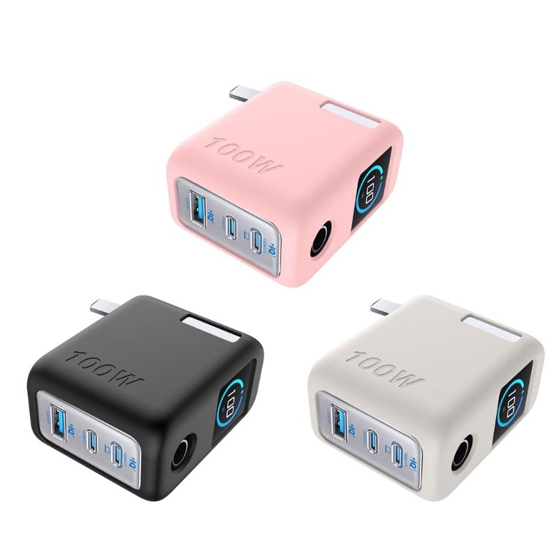 AntiScratch Protectors Case For 100W Power Adapters Transparents Screen Guard Flexible Silicone Material Quick Access Port