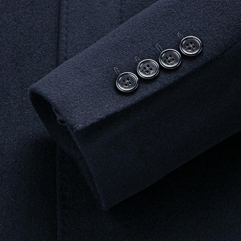 FAPAI Men's Business Cashmere Blend Wool Overcoat