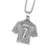 World Cup No. 7 Gold-Plated Jersey Pendant Necklace - European & American Style, Fashionable & Unique Design.