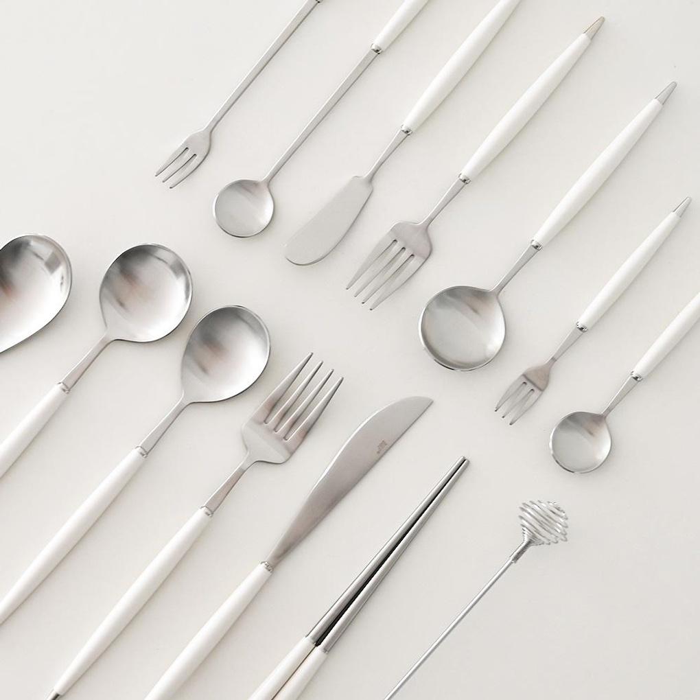 Logan Shatin Dessert Cutlery Set: Spoon, Fork, Chopsticks, and Knife