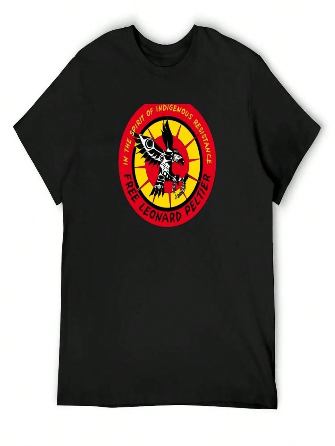 Free Leonard Peltier T-Shirt Graphic Shirts Graphic T Shirts Short Sleeve Tee Vintage Clothes T-Shirts For unisex Cotton S разноцветный