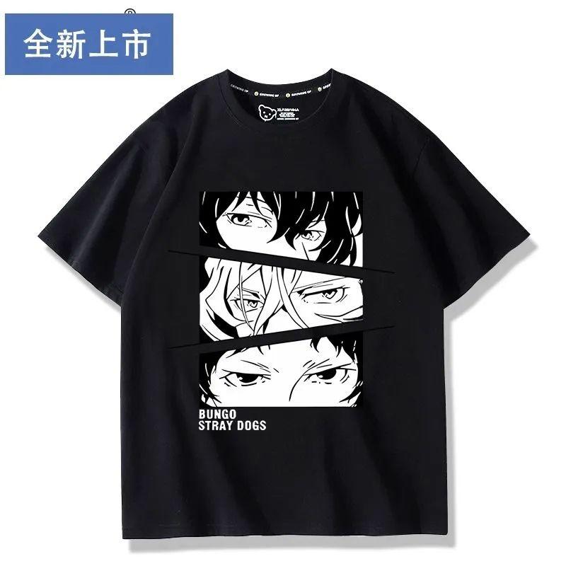 New Anime Dazai Osamu Nakahara Chuuya Cosplay Printed Short Sleeve TShirt Casual Tee Fashion Vintage Shirts Versatile In Summer