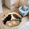 Flower Crow,Round Area Rug,Carpet Rug for Living Room Bedroom Sofa Playroom Decor,Non-slip Floor Mat