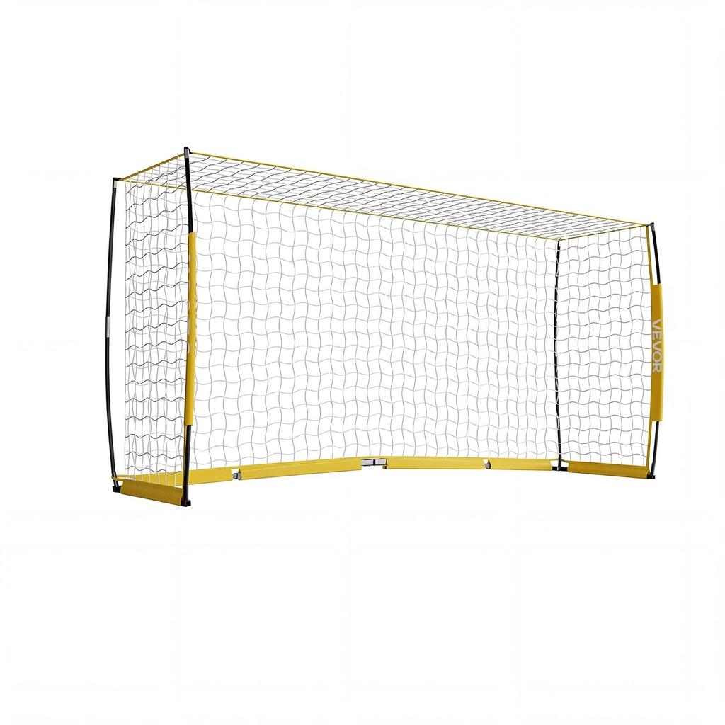 Soccer Goal 3.6 x 1.8 m Soccer Net for Backyard Collapsible Base Yellow, Portable & Quick Setup, with Metal Base, Carry Bag, Ground Stakes, for Youth