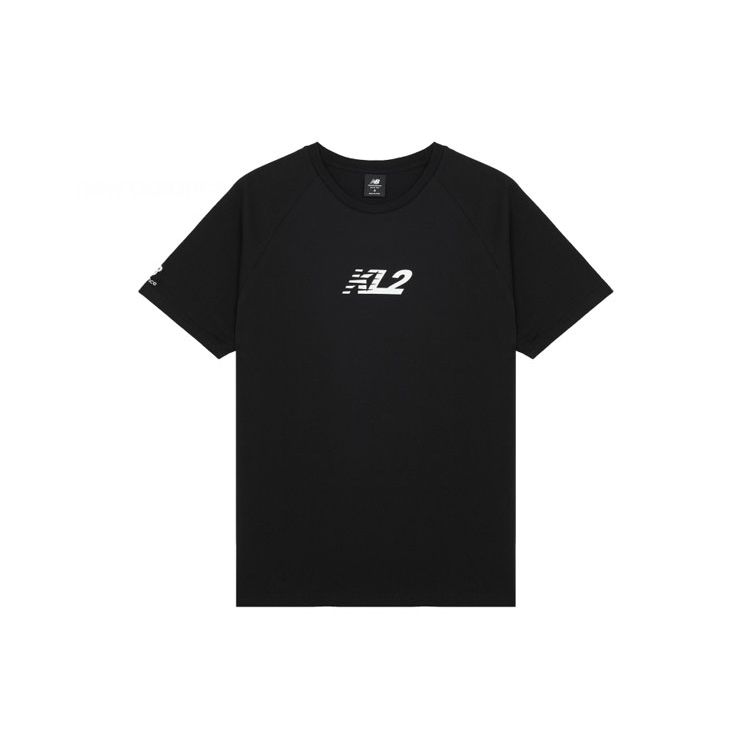 

New Balance Alphabet Sports Crew Neck Short Sleeve T-Shirt Men Tops Black MT13589-BK