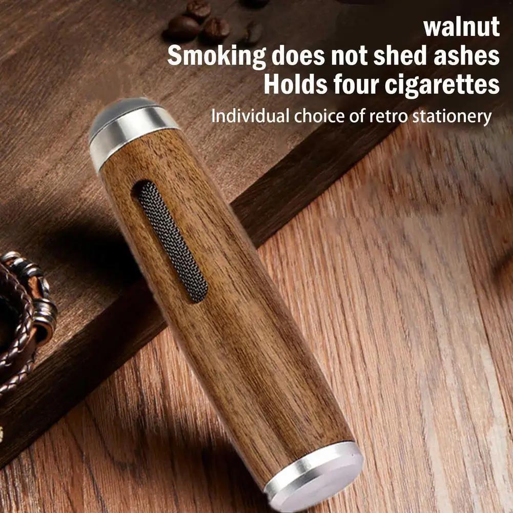 Mini Handheld Ashtrays Walnut ashtray Anti Soot-flying Cigarette Cover Cigarette Holder Ash Organizer For Car Driving Ashtray