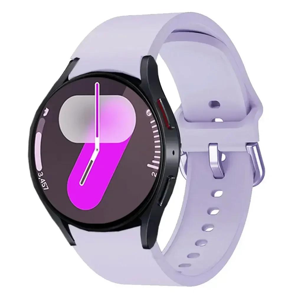 20mm Silicone Strap For Samsung Galaxy Watch 7/6/5/4 44mm 40mm Watchband For Galaxy Watch 6 4 Classic 43mm/47mm 42mm/46mm Band