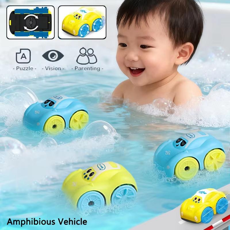 Baby Bath Toys Amphibious Cars Toy Bathroom Floating Clockwork Car Children Swimming Water Playing Toy