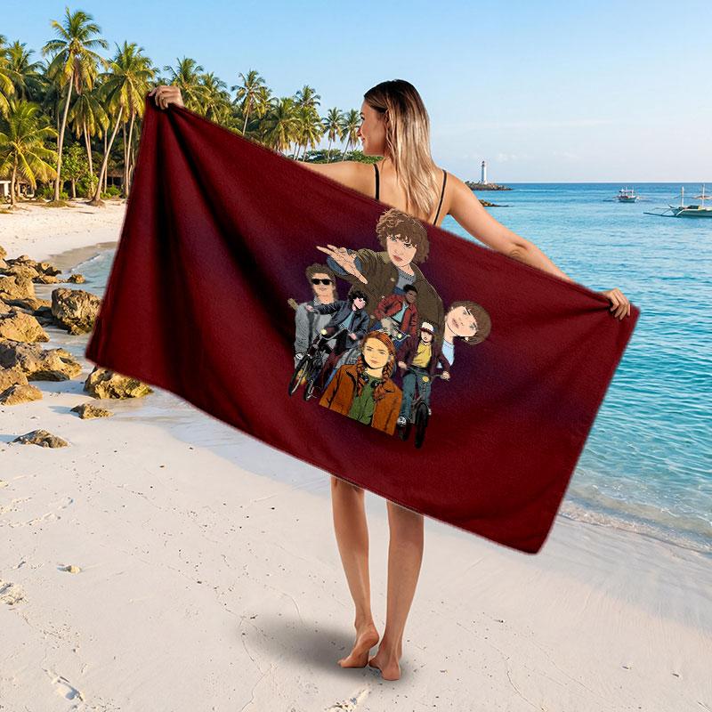 Large Beach TowelStranger Things Soft Absorbent Towel Beach Bath Home Use
