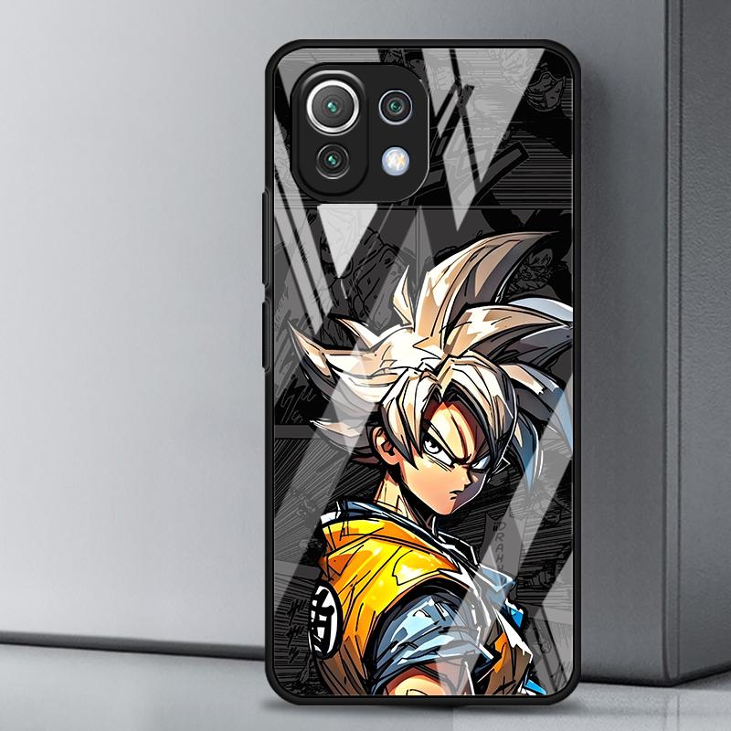 Case for Xiaomi mi 11 Lite 13 10 Pro 14 10T Note 10 12T 11T 12 12X Glass Phone Cover D-ragonS B-allS Son Goku