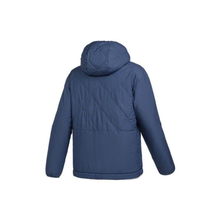 Adidas Logo Print Half-Zip Hooded Long Sleeve Jacket Men Outerwear Blue HR8427