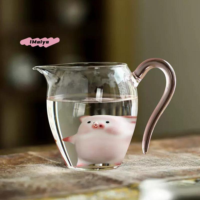 Cartoon Ceramic Tea Cup Piggy Bubbling Tea Pet Little Pig Spit Bubbles Water Mug Funny Home Decoration Tea Accessories