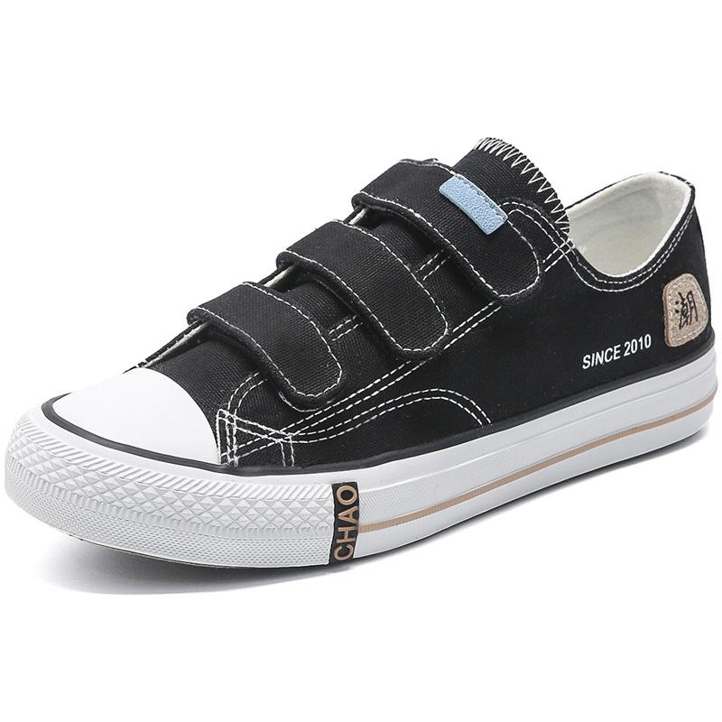 Canvas shoes low top 22 new spring cloth shoes Hong Kong style student flat buckle tide A11