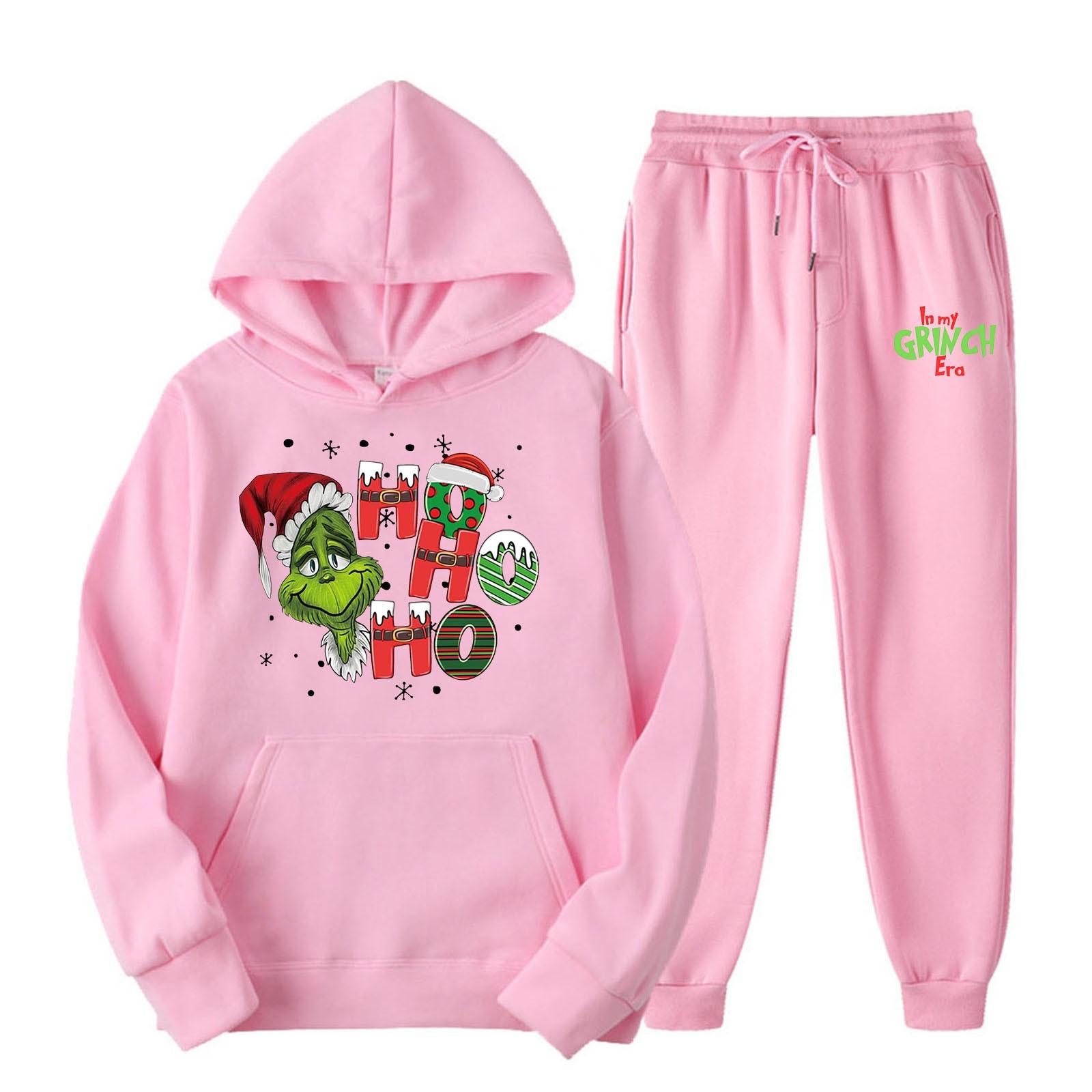 

Женский спортивный спортивный костюм с капюшоном, комплект из двух предметов для бега, пуловер с длинными рукавами, толстовка + спортивные штаны, унисекс XL розовый