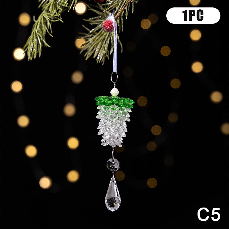 Clear Acrylic Christmas Tree Decorations Christmas Hanging Ornaments Snowflake & Icicle Hanging Decor New Year Party Decorations