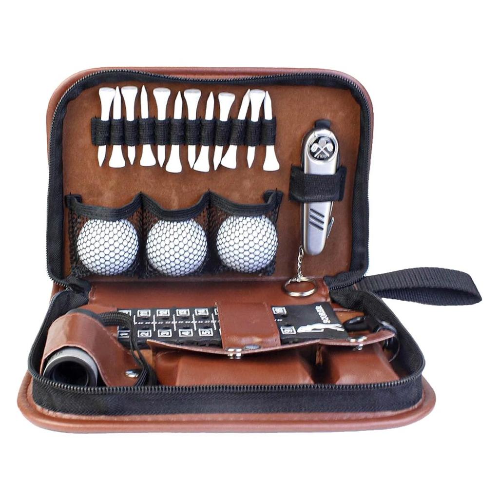 Golf Rangefinder & Complete Accessories Set in Case Includes Golf Balls, Tees, Divot Tool, Brush, and Scorecard Holder