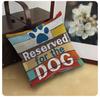 Funny Dog Pillow Cover Reserved for the DOG Pet Cushion Case Retro Wood Grain Dog Paw Print Sofa Decor for Pet Owners
