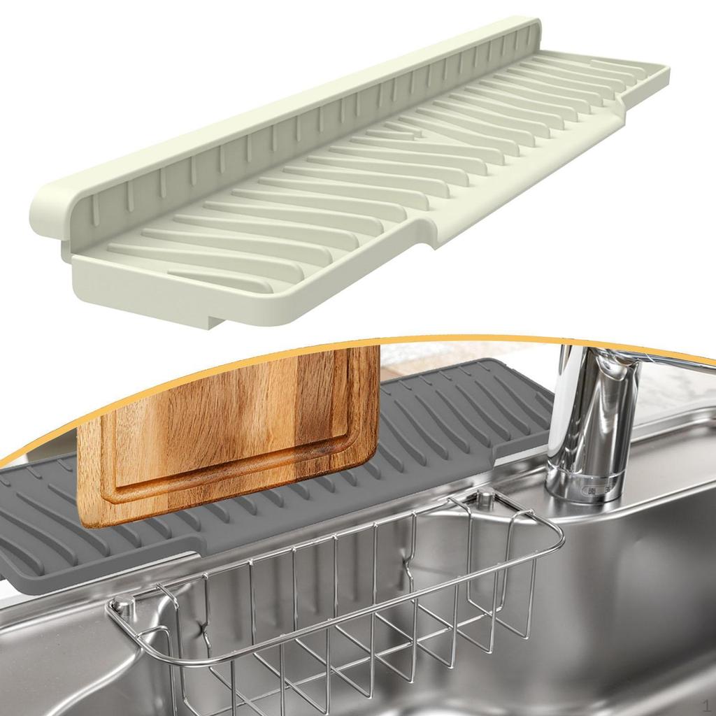 Dish Drying Mat Silicone Pad Kitchen Sink Faucet Sponge Holder Guard Flexible Anti