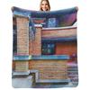 Meyer May House Sketched Throw Blanket Cozy Napping Blanket Gift For Mom Dad