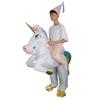 Costume gonflable de licorne colorée chevauchant Pégase Poupée dessin animé Accessoire de costume Festival Fête Scène Performance Vêtement Cosplay