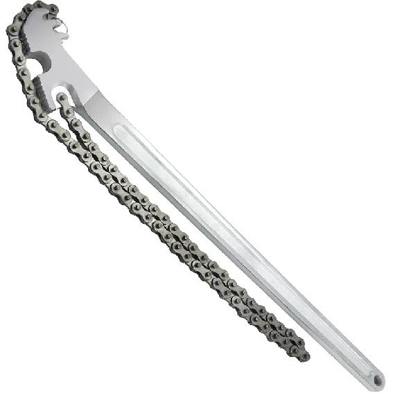 12 Inch Sturdy Carbon Steel Adjustable Heavy Duty Ratcheting Chain Oil Filter Wrench Reversible Chain Style Pipe Fitter With Multi-Purpose