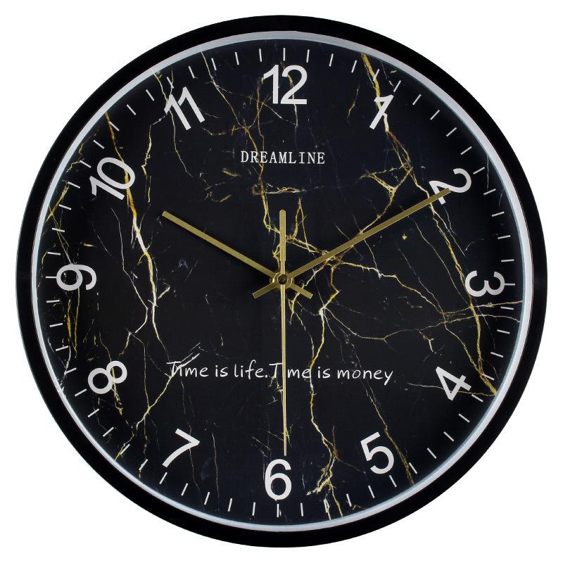 

Часы Настенные часы Гостиная Современные Простые Офисные часы Свежие Кварцевые часы 12 inch black