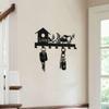 Metal Wall Mounted Key Holder with 7 Hooks, Decorative Entryway Hallway Organizer