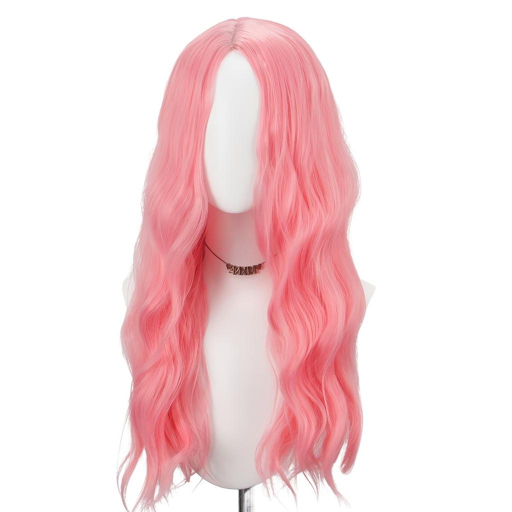 Rosa Valentinstag große Welle Perücke hohe Qualität synthetisch lang lockig Perücke Damen Perücke
