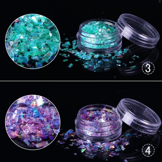 Nail Giltter Sequines Fluorescent Glass Paper Dust Powder Nail Art DIY Decor