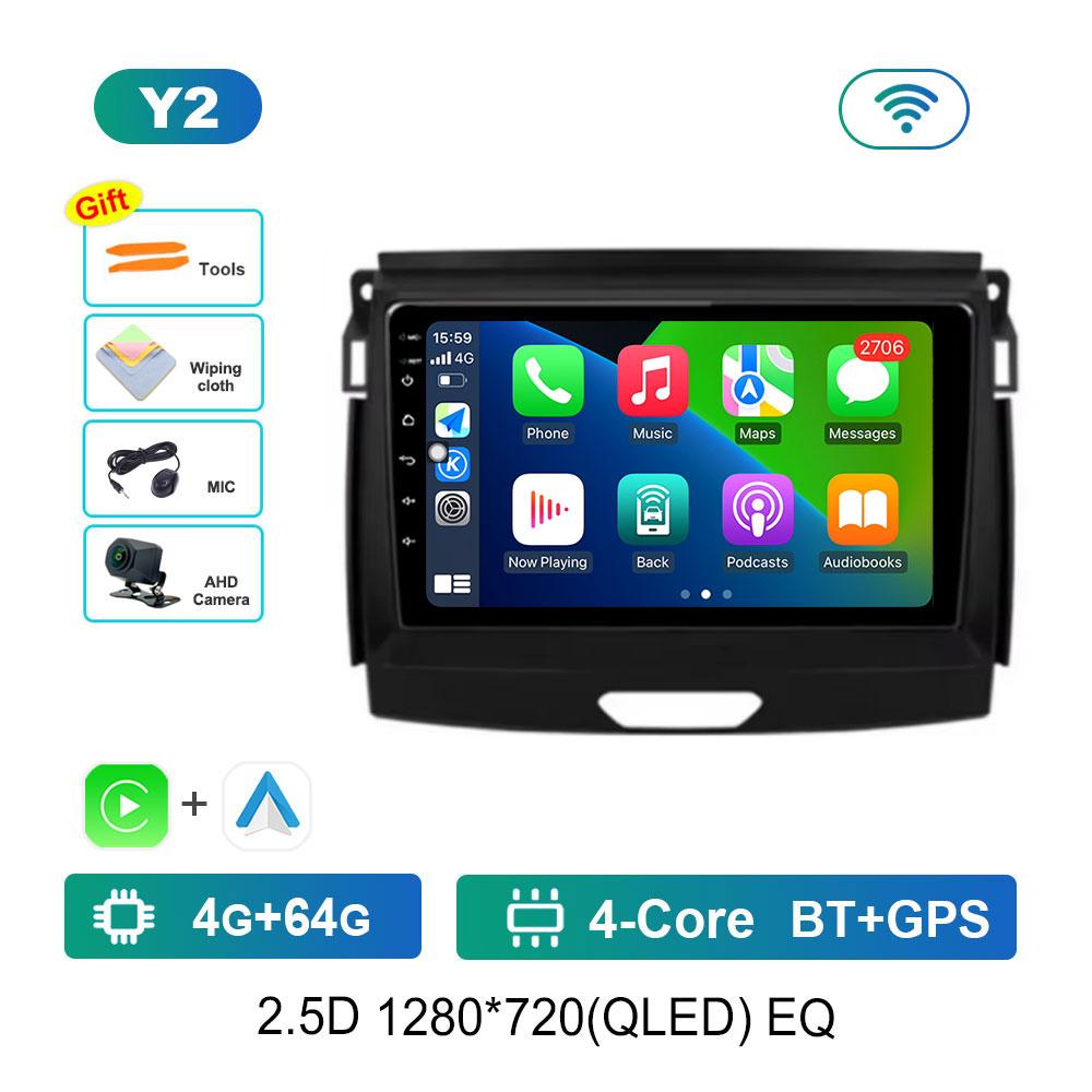 Car Video Multimedia Player Bluetooth Carplay for Ford Ranger 2015 - 2020 WiFi 4G Android OS GPS Navi 2.5D Screen Auto Tools